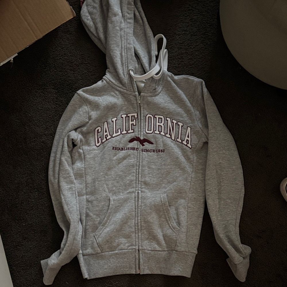 Hollister Gray Zip-Up Hoodie
